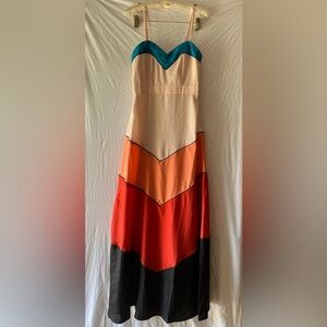 Minuet Multicolor Chevron Maxi Dress